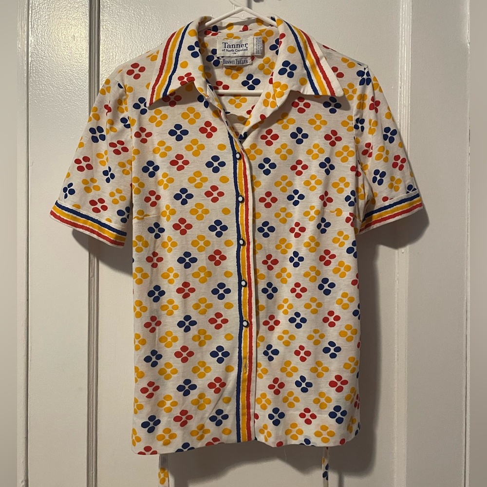 Vintage Tanner of North Carolina + Bonwit Teller primary color button down